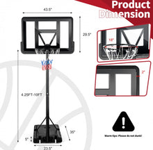 Load image into Gallery viewer, Super Fun Heavy Duty Adjustable Portable Basketball Net Hoop Stand | Shatterproof Backboard | Wheels | 4FT-10FT