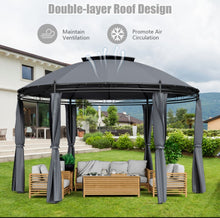Load image into Gallery viewer, Heavy Duty Elegant 11.5 FT Outdoor Patio Round Dome Gazebo Canopy Shelter With Double Roof | Steel | Premium Polyester | Water Resistant