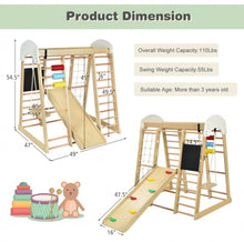 Load image into Gallery viewer, Super Fun 8-in-1 Heavy Duty Climber Playground Play-set For Kids With Slide | Climbing Net | Slide | Rock Climbing | Monkey Bars | Abacus Game | Swing | Drawing Board