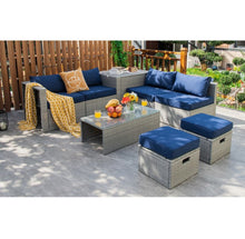 Load image into Gallery viewer, Elegant 8 Piece Patio Furniture Rattan Set With Storage Waterproof Cover & Cushions