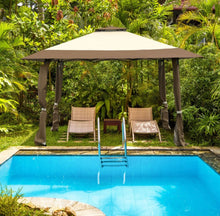 Load image into Gallery viewer, Heavy Duty 13ft By 13ft Beautiful Pop Up Gazebo Tent With Carry Bag For Patio, Garden, The Beach, Pool | Patio Canopy