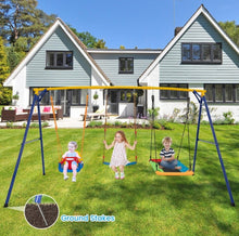Load image into Gallery viewer, Super Fun Play Set Playground For Kids | 3 Different Swings: Belt Swing, Swing Seat, Platform Swing | Heavy Duty