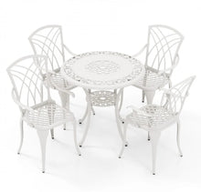Load image into Gallery viewer, Heavy Duty Gorgeous 2025 Patio Bistro 5-Piece Table Chair Set With Umbrella Hole, Aluminum Frame | Rustproof | Lightweight | Bottom Storage Shelf