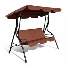 Load image into Gallery viewer, Super Relaxing 3 Person Outdoor Patio Canopy Swing With Cushioned Steel Frame | Porch Swing | Adjustable Canopy | High Weight Capacity