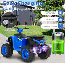 Load image into Gallery viewer, Super Cool 2025 Kids 24V Electric Ride On Car ATV Upgraded | Pedal | 2 Speeds | Music | LED Lights | Ages 3-8