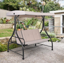 Load image into Gallery viewer, Super Elegant 3 Person Outdoor Patio Swing Hammock With Adjustable Tilt Canopy | 5 Colours | Soft Cushions | Heavy Duty | Holds 530lbs
