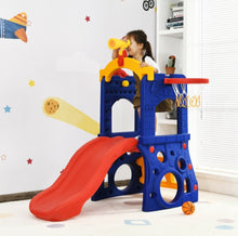Load image into Gallery viewer, Super Cool Heavy Duty 6-in-1 Playground With Telescope | Slide | Basketball Hoop | Crawl Area | Steering Wheel | Climber | Loop