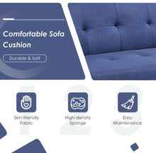Load image into Gallery viewer, Heavy Duty Modern Comfortable 3 Seater Convertible Linen Fabric Futon Sofa Couch With USB & Power Strip Plugs | Easy Assembly | Comfy Armrests | Holds 530lbs
