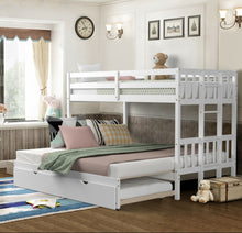 Load image into Gallery viewer, Heavy Duty Modern 4-in-1 Design Twin Pull-Out Bunk Bed With Trundle Wooden Ladder | High Guardrail | Sturdy Bed Board