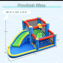 Load image into Gallery viewer, Super Cool Indoor Or Outdoor Inflatable Water Slide Jump Bouncy Castle With Powerful 480W Blower | Easy Set Up / Take Down | High Quality | Carrying Bag