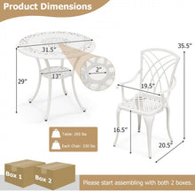 Load image into Gallery viewer, Heavy Duty Gorgeous 2025 Patio Bistro 5-Piece Table Chair Set With Umbrella Hole, Aluminum Frame | Rustproof | Lightweight | Bottom Storage Shelf
