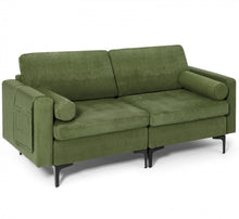 Load image into Gallery viewer, Heavy Duty Very Comfortable 2 Seater Modern Love-seat Sofa Couch With 2 Bolsters, Side Storage Pocket | Holds 1320lbs | Thick Cushions