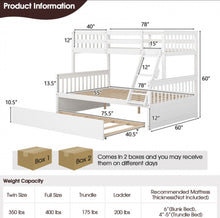 Load image into Gallery viewer, Very Cool Modern & Elegant Twin Over Convertible Bunk Bed With Twin Trundle | Guard Rails | Ladder | Rolling Wheels