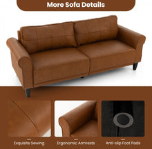 Load image into Gallery viewer, Heavy Duty 3-Person Modern Elegant PU Leather 3-Piece Sofa Couch With 2 Detachable Back Pillows | Gorgeous Armrests | Comfy Backrest | Spacious Seating | Thick Cushions