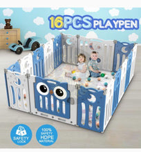 Load image into Gallery viewer, Super Cool 16 Panel Indoor/Outdoor Foldable Play Yard Upgraded Fence | Safety Play Area with Activity for Toddlers and Infants | 3 Colours