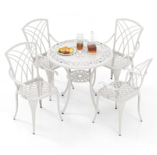 Load image into Gallery viewer, Heavy Duty Gorgeous 2025 Patio Bistro 5-Piece Table Chair Set With Umbrella Hole, Aluminum Frame | Rustproof | Lightweight | Bottom Storage Shelf