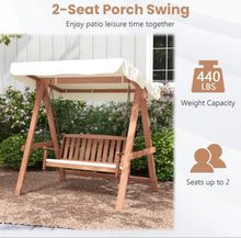 Load image into Gallery viewer, Heavy Duty Comfortable Patio Outdoor 2-Seater Swing Bench | Heavy Duty Frame | Sturdy Metal Hanging Chains | Porch Canopy Swing | Waterproof