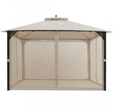 Load image into Gallery viewer, Elegant Heavy Duty Sturdy Design 12x10 FT Outdoor Double Top Patio Gazebo With Netting | Double Vented Roof | Sun-Proof & Waterproof Design
