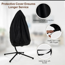 Load image into Gallery viewer, 2025 Heavy Duty Patio Hanging Egg Chair With Stand | Soft Cushion | Headrest Pillow | Waterproof Cover | Folding Basket | Water Resistant | Holds 330lbs