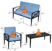 Load image into Gallery viewer, Heavy Duty Very Comfortable Aluminum Frame 8 Seater 4 Piece Patio Furniture Set Thick Cushioned Sofa | Weatherproof | Easy Set up