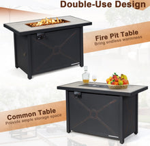 Load image into Gallery viewer, Very Relaxing Heavy-duty 42 Inch 60,000 BTU Propane Fire Pit Table With Ceramic Tabletop | Protective Cover | Lava Rocks | Gas Regulator