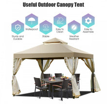 Load image into Gallery viewer, Heavy Duty Beautiful Outdoor 2-Tier 10x10 FT Screw-Free Structure Patio Shelter Gazebo Canopy | For Gatherings, BBQ, Pool, Etc | Waterproof | Easy Assembly
