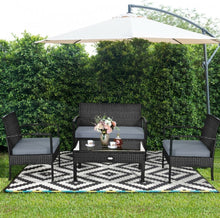 Load image into Gallery viewer, Very Relaxing & Elegant 4 Piece Patio Furniture Set Cushioned With Love Seat | Table