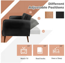 Load image into Gallery viewer, Elegant Space Saving 4 Adjustable Settings Heavy Duty 3-Seater Convertible Sofa Couch Bed With Adjustable Backrest