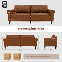 Load image into Gallery viewer, Heavy Duty 3-Person Modern Elegant PU Leather 3-Piece Sofa Couch With 2 Detachable Back Pillows | Gorgeous Armrests | Comfy Backrest | Spacious Seating | Thick Cushions