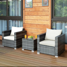 Load image into Gallery viewer, Heavy Duty Elegant Very Comfortable 3 Piece Patio Rattan Furniture Bistro Sofa Couch Set With Thick Cushions