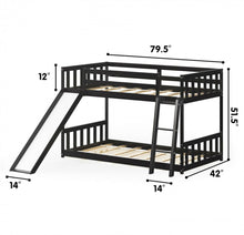 Load image into Gallery viewer, Very Elegant Heavy Duty Natural Pine Wood Twin Over Twin Bunk Bed Wooden Low Bed With Side Ladder For Children | Cool Slide