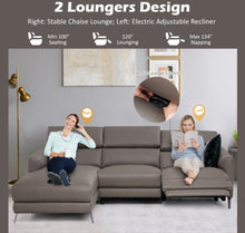 Load image into Gallery viewer, Heavy Duty Elegant Comfortable Leather Air Power Reclining Sectional Sofa Couch With Adjustable Headrests | Electric Recliner | Modern