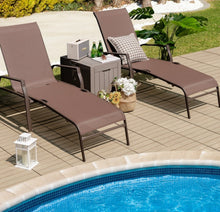 Load image into Gallery viewer, Heavy Duty Foldable 2-Piece Patio Folding Chaise Lounge Chair Set With Adjustable Back | Each Chair Holds 330lbs | Rip Resistant | Waterproof