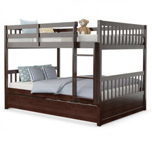Load image into Gallery viewer, Heavy Duty Full Over Bunk Bed  Platform Bed With Solid Ladder | Sturdy Pine Wood Frame | 2 Full Bunk Beds In 1