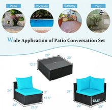 Load image into Gallery viewer, Very Relaxing 7 Piece Patio Furniture Sectional Wicker Sofa Set With Tempered Glass Top