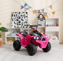Load image into Gallery viewer, Super Fun 2025 Kids 12V Ride On Car, ATV 1 Seater | Ages 3-8 | Horn | Lights | Music | 4 Wheeler | Upgraded 4 Wheeler
