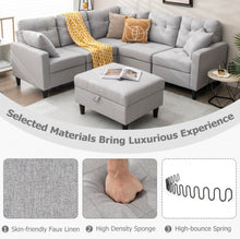 Load image into Gallery viewer, Gorgeous Heavy Duty Relaxing L-Shaped Sectional Corner Sofa Couch Set With Storage Ottoman | Wide Armrest | Thick Cushions | Tufted Design