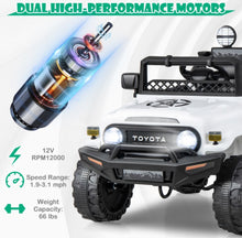 Load image into Gallery viewer, 2025 Licensed Toyota FJ Cruiser 12Volt 2 Seater Upgraded Kids Ride On Car / Truck | Lights | Suspension | Push To Start | Horn | Music | Remote
