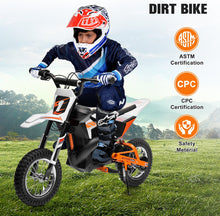 Load image into Gallery viewer, Super Cool 2025 Fast Off Road Electric 24V Kids Dirt Bike 1 Seater Upgraded 250W Motor | Up To 22 KPH | Leather Seat | Rubber Tires