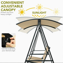 Load image into Gallery viewer, Super Elegant 2 Person Patio Swing With Weather Resistant Glider | Adjustable Canopy