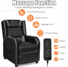 Load image into Gallery viewer, Very Elegant Heavy Duty Comfortable Adjustable Modern Gaming Recliner Chair With Massage Feature & Footrest | Massage Remote
