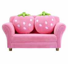 Load image into Gallery viewer, Very Adorable & Cute Comfortable Heavy Duty Pink Strawberry Armrest Chair Sofa Couch | 2 Strawberry Pillows | For 1-2 Kids |