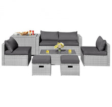 Load image into Gallery viewer, Elegant 8 Piece Patio Furniture Rattan Set With Storage Waterproof Cover & Cushions