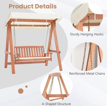 Load image into Gallery viewer, Heavy Duty Comfortable Patio Outdoor 2-Seater Swing Bench | Heavy Duty Frame | Sturdy Metal Hanging Chains | Porch Canopy Swing | Waterproof