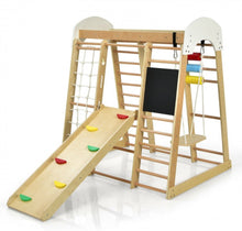 Load image into Gallery viewer, Super Fun 8-in-1 Heavy Duty Climber Playground Play-set For Kids With Slide | Climbing Net | Slide | Rock Climbing | Monkey Bars | Abacus Game | Swing | Drawing Board