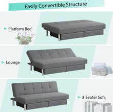 Load image into Gallery viewer, Heavy Duty Modern Built For Comfort Spacious 3 Seater | Convertible Sofa Couch Bed With 2 Large Drawers, 3 Adjustable Angles | Holds 530 lbs | 3 Settings