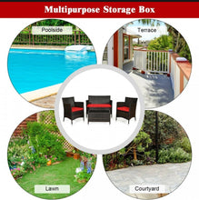 Load image into Gallery viewer, Very Elegant & Relaxing 4 Piece Outdoor Rattan / Wicker Sofa Patio Set With Heavy Duty Glass Coffee Table