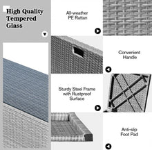 Load image into Gallery viewer, Classy & Elegant 9 Piece Wicker Outdoor Patio Furniture Set With 32 Inch Propane Fire Pit Table | Storage | Cover | Comfy Seating | High Quality | PE Rattan