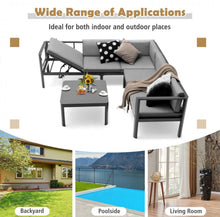 Load image into Gallery viewer, Heavy Duty Comfortable Modern 3-Piece Aluminum Patio Furniture Set With 6-Level Adjustable Backrest, Rustproof, Indoor, Outdoor