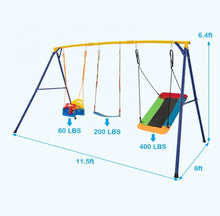 Load image into Gallery viewer, Super Fun Play Set Playground For Kids | 3 Different Swings: Belt Swing, Swing Seat, Platform Swing | Heavy Duty